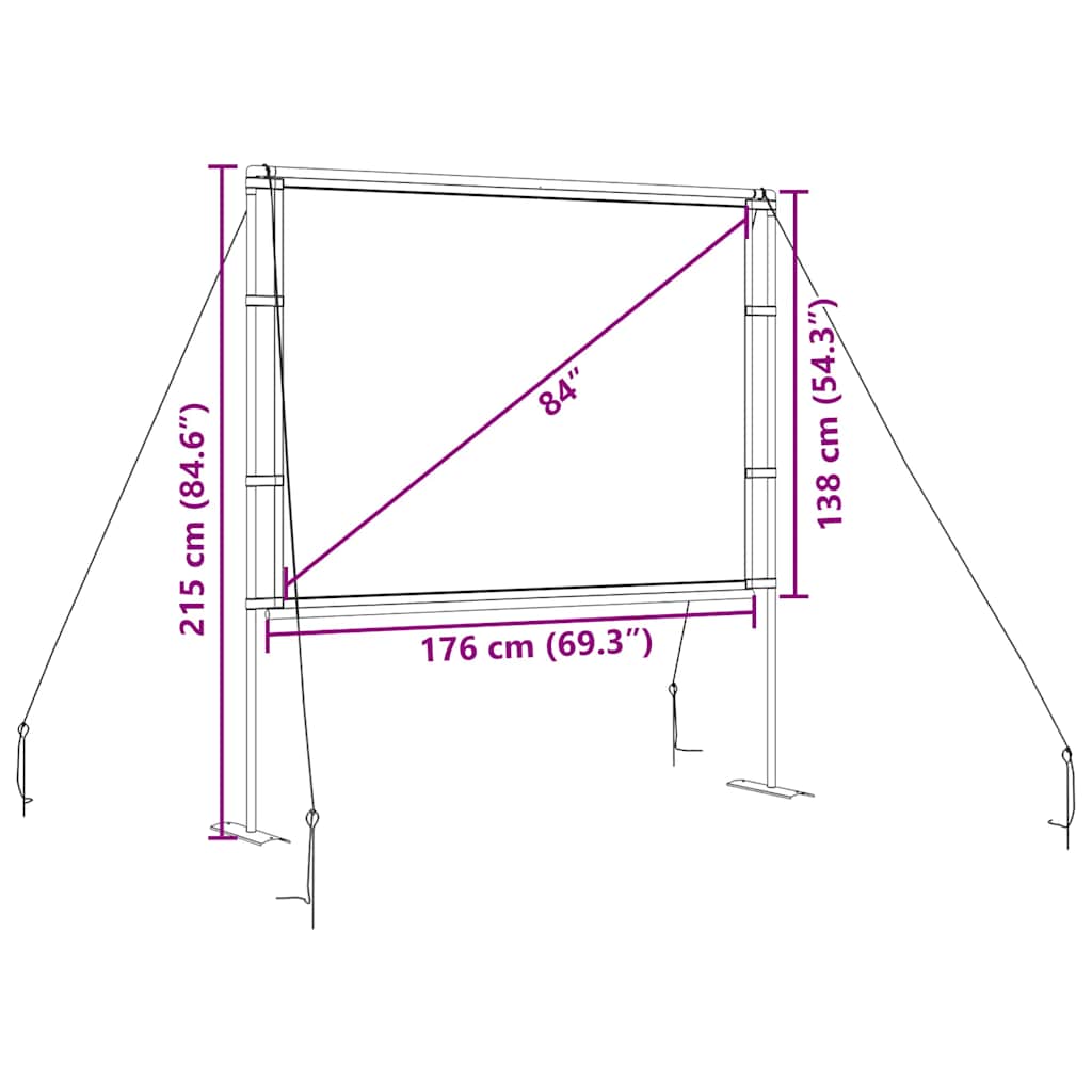 Projection Screen with Stands 84 inch 4:3
